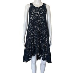 Anthropologie Maeve Vienne Lace Dress Navy Blue Size XX SMALL P